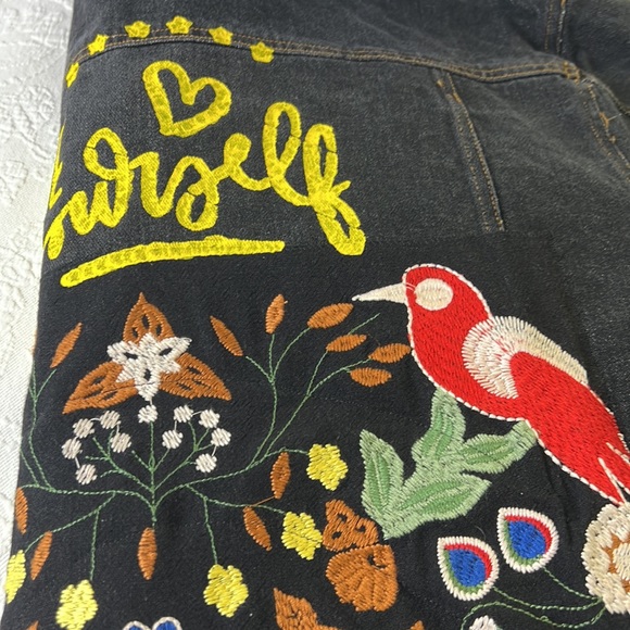 🌟👑Adorned Crown Textile denim jacket embroidered custom be yourself altered XL - Picture 11 of 13